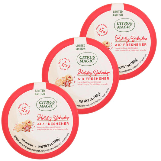 Citrus Magic Holiday Odor Absorbing Solid Air Freshener Holiday Bakeshop 7-Ounce Pack of 3
