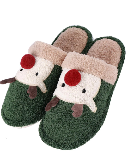 Christmas Slippers for Women Funny Reindeer Animal Slippers Christmas Gift Holiday Indoor Fall Winter Home Slippers